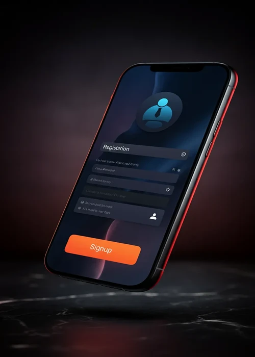 Interface showing Lucky Block Casino registration form with email, username, and password fields